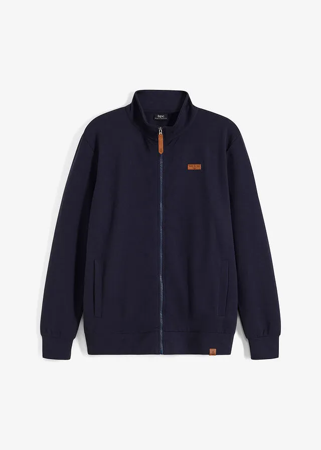 Chaqueta de chándal de poliéster reciclado con cuello alto Azul marino