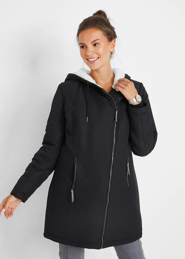 Chaqueta forrada con pelo Negro