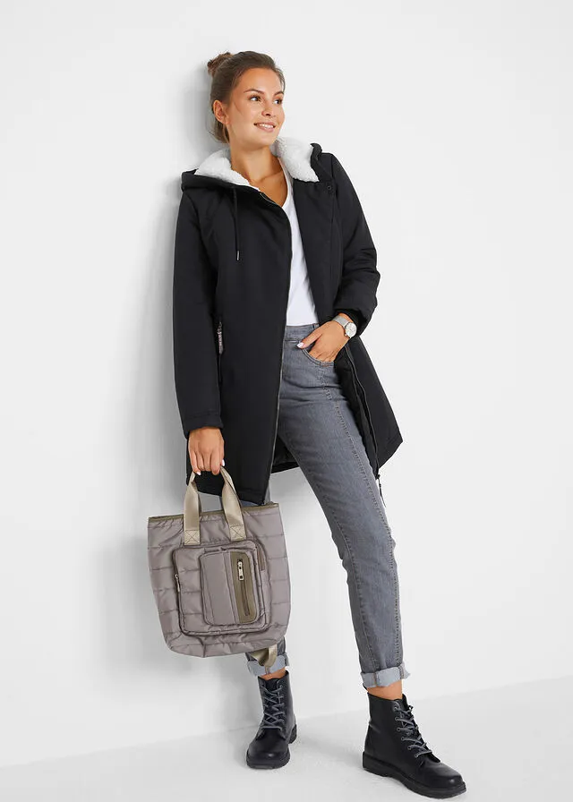 Chaqueta forrada con pelo Negro