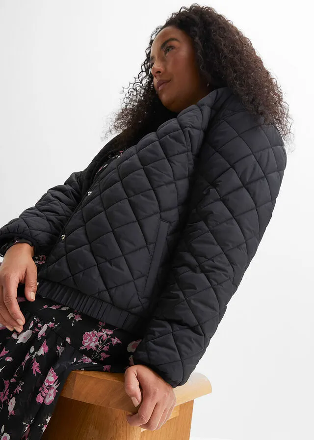 Chaqueta guateada de poliéster reciclado Negro