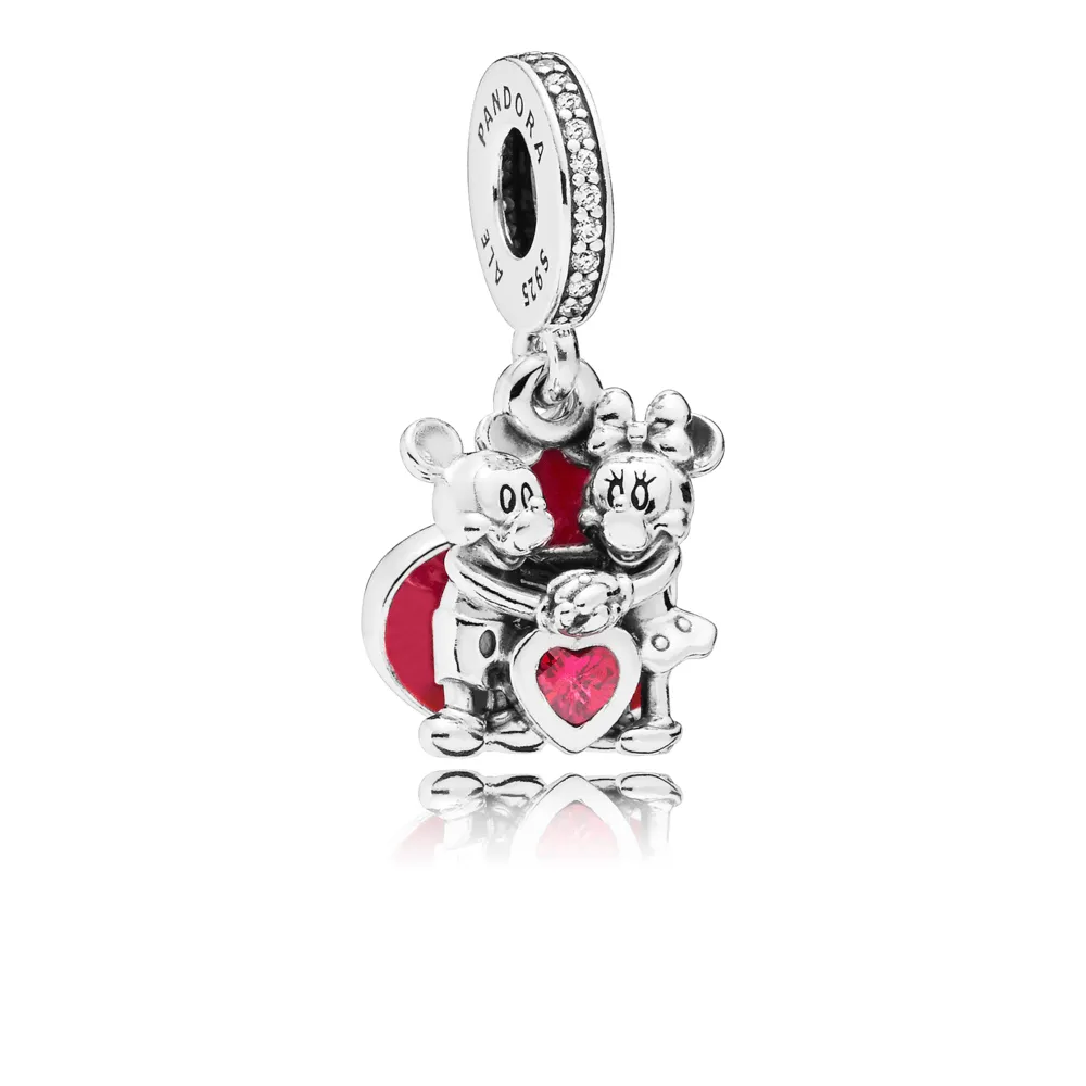 Charm Colgante Minnie y Mickey con Amor