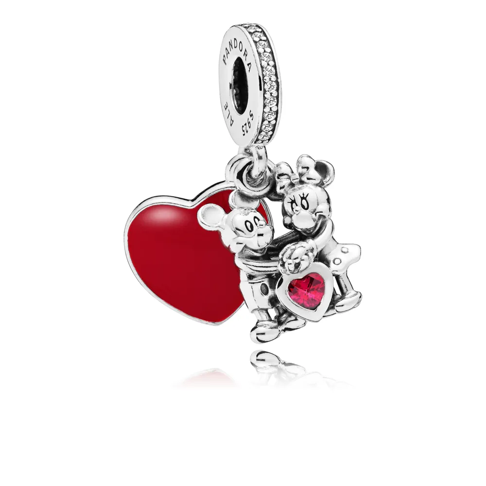Charm Colgante Minnie y Mickey con Amor
