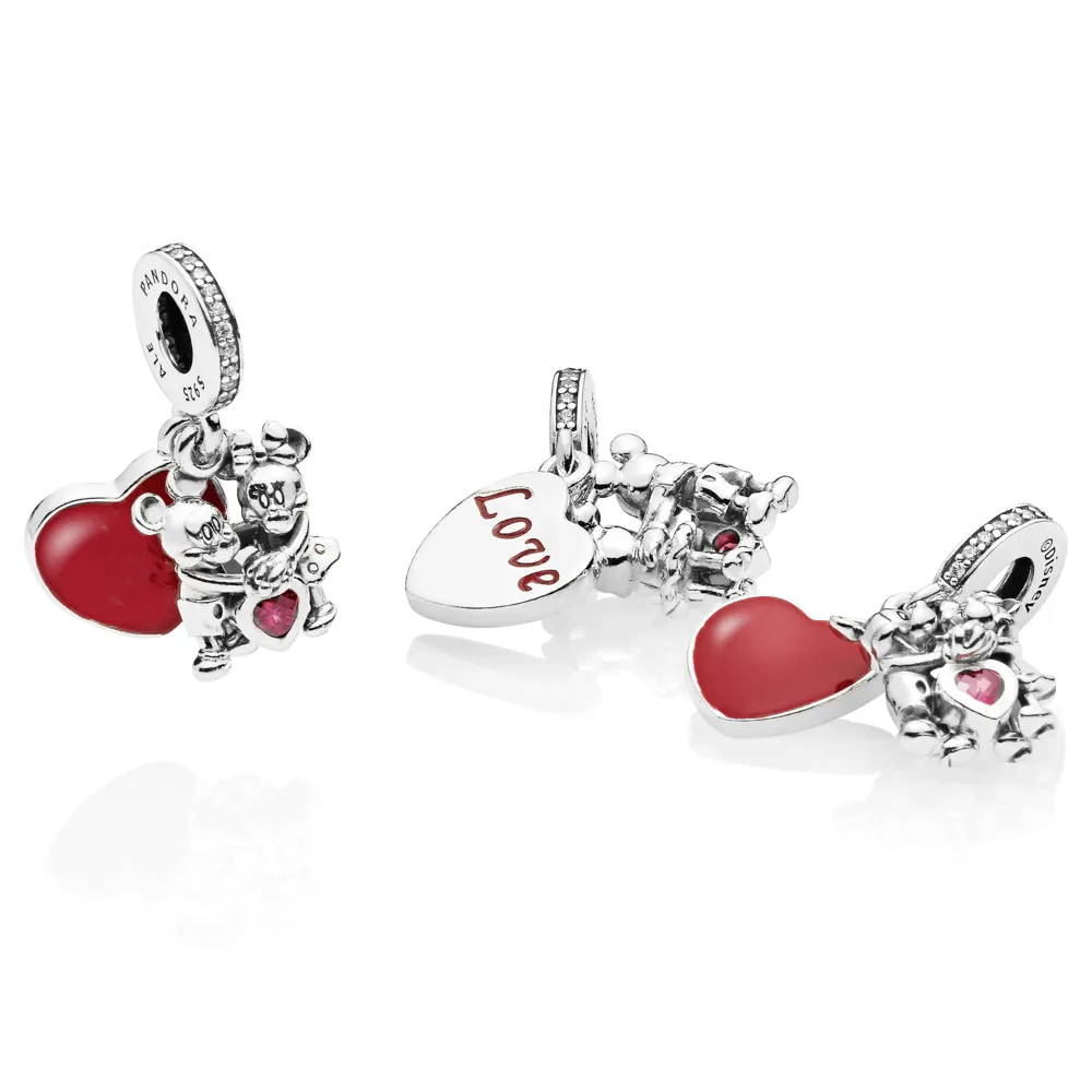 Charm Colgante Minnie y Mickey con Amor