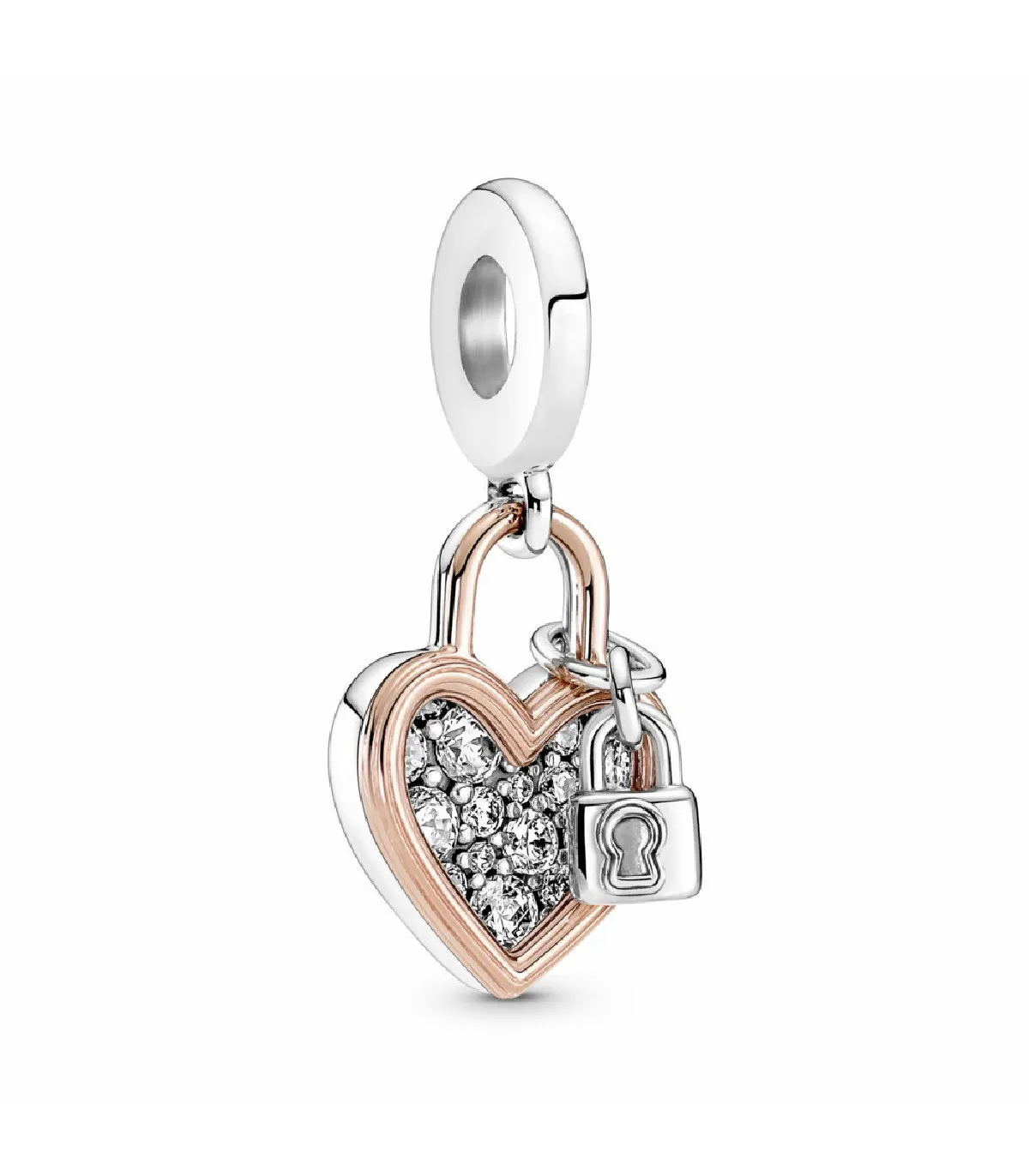 CHARM COLGANTE PANDORA CANDADO Y CORAZóN ROSE  780087C01