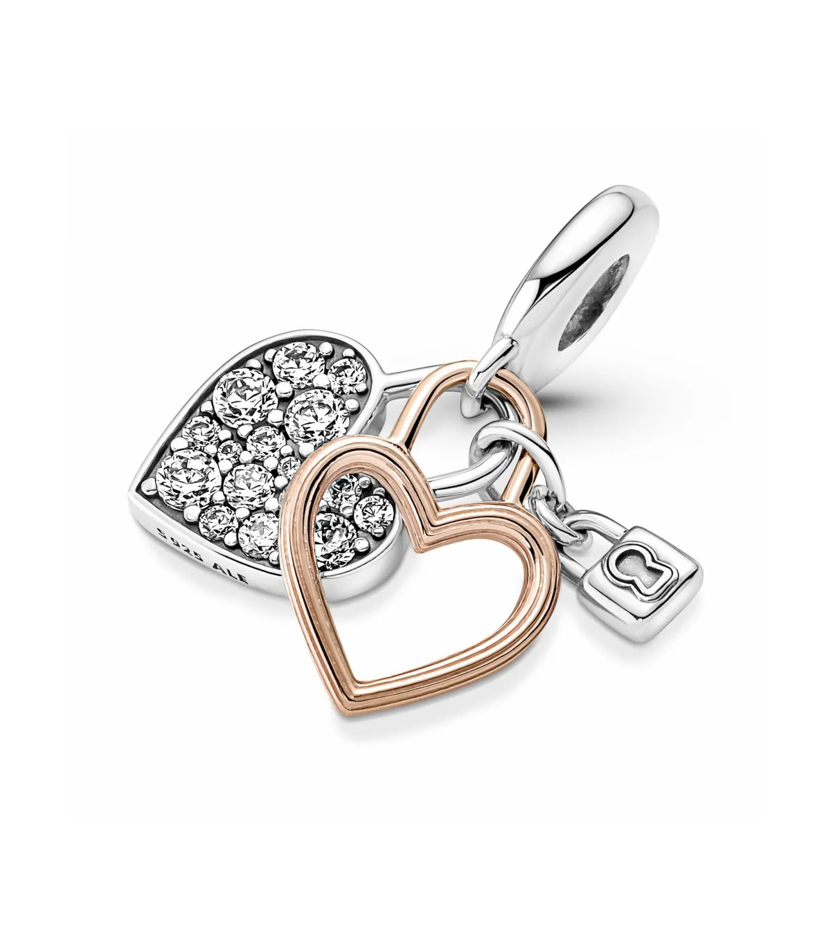 CHARM COLGANTE PANDORA CANDADO Y CORAZóN ROSE  780087C01