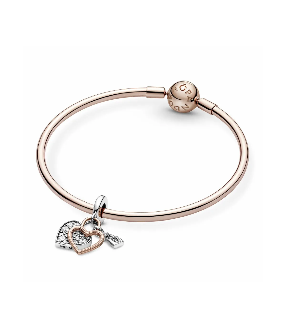 CHARM COLGANTE PANDORA CANDADO Y CORAZóN ROSE  780087C01