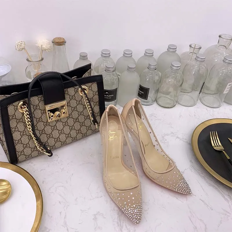 Christian Louboutin Mujer Zapatos Follies Strass Tacón 100mm