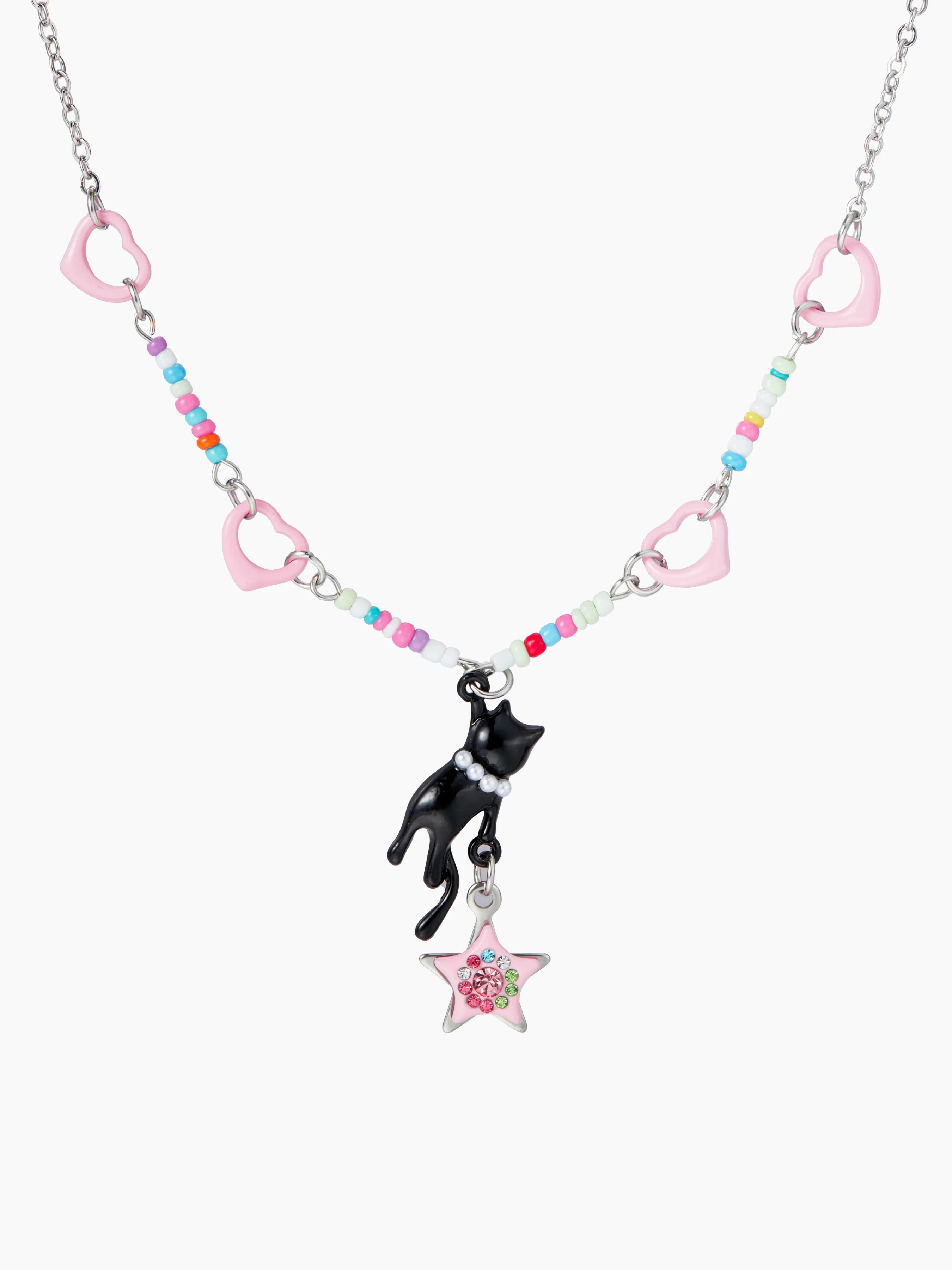 Collar con colgante de gato y estrella