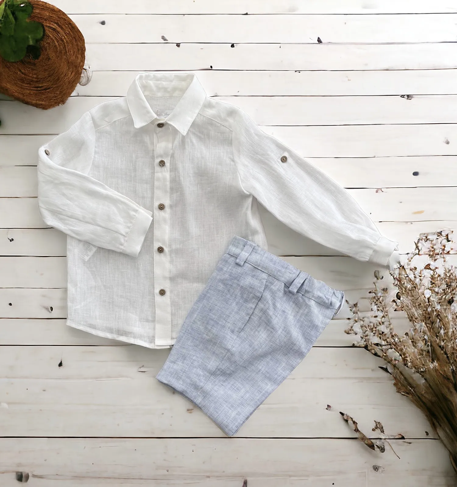 Conjunto Camisa y pantalón con fajín Colección Nuage