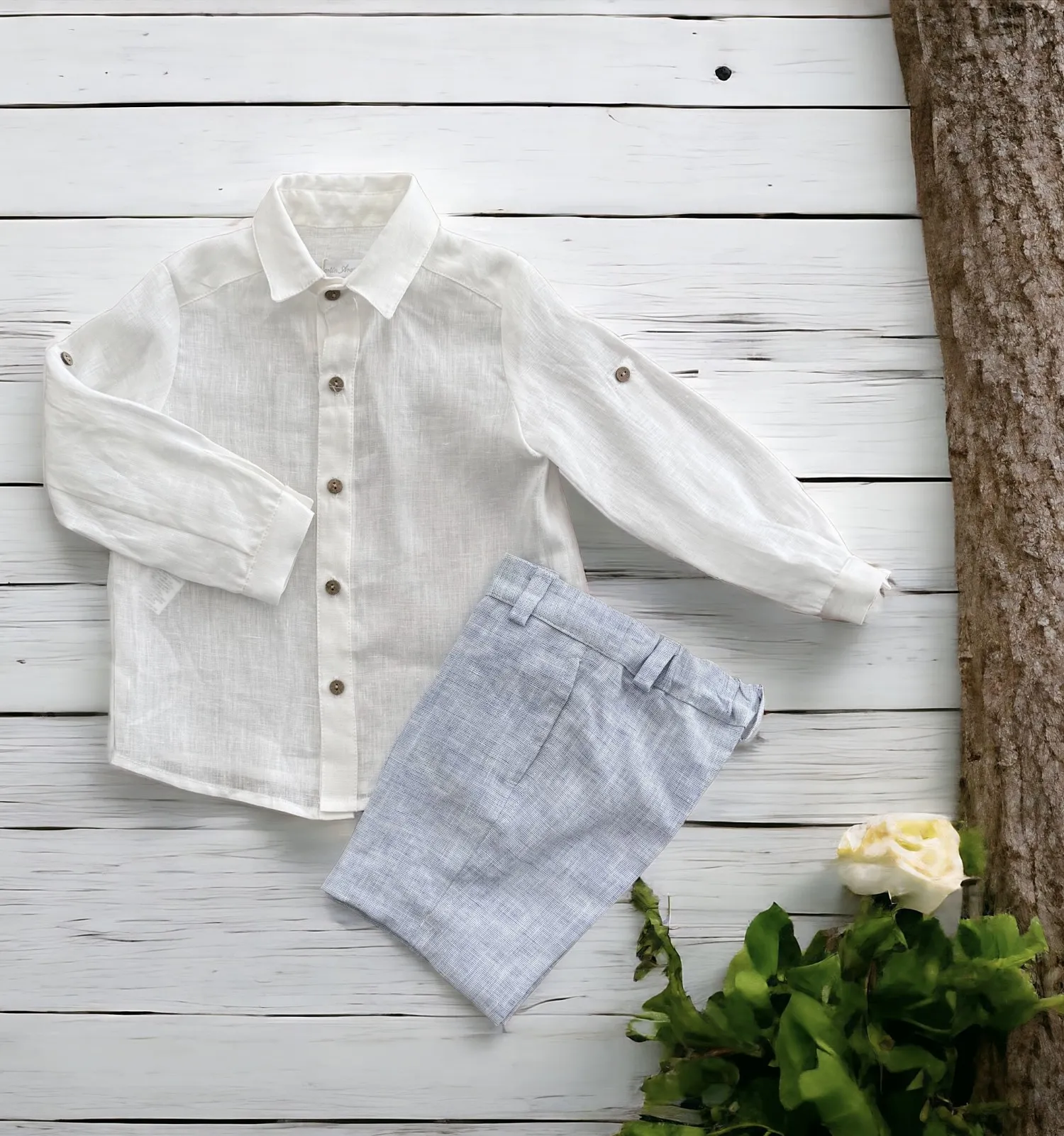 Conjunto Camisa y pantalón con fajín Colección Nuage