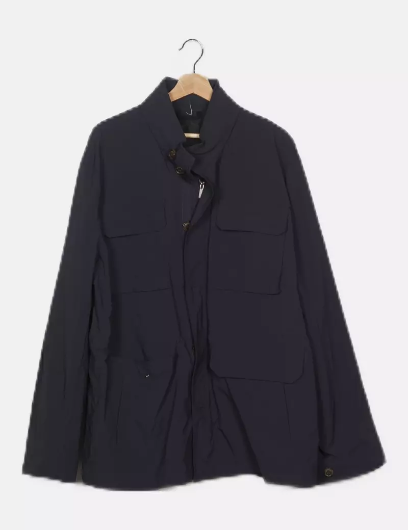 Cortefiel Chaqueta azul marina impermeable