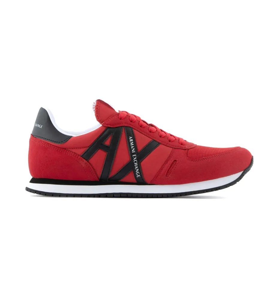 Deportivas de ante ecológico, malla y nailon rojo