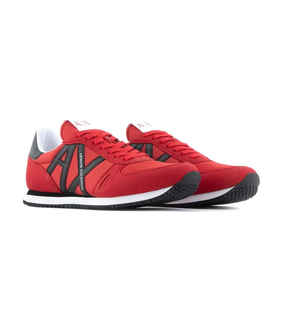 Deportivas de ante ecológico, malla y nailon rojo