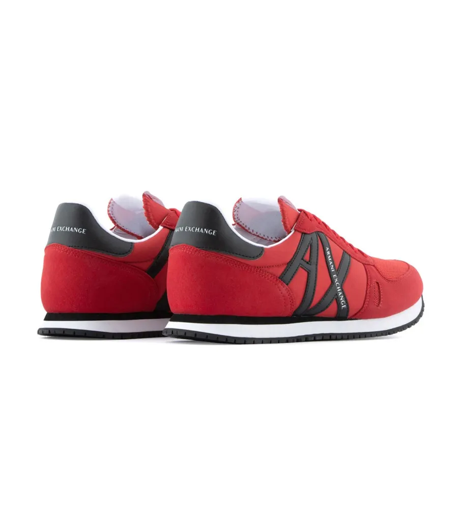 Deportivas de ante ecológico, malla y nailon rojo