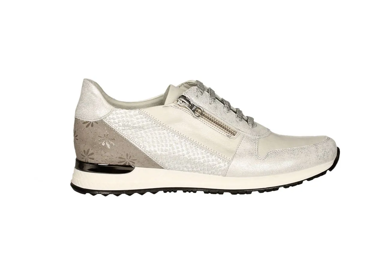 Deportivo Cordon y Cremallera Piel/reptil Plata Talon Gris