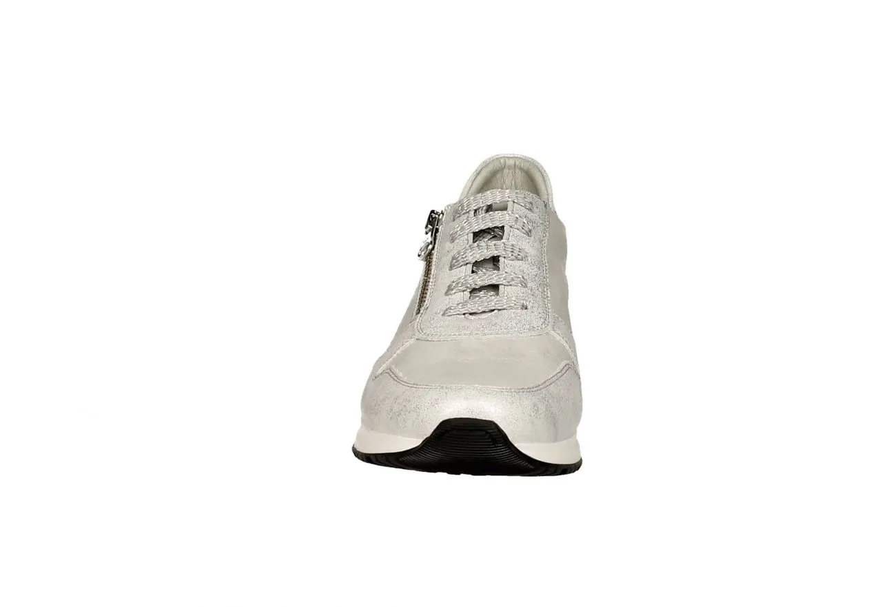 Deportivo Cordon y Cremallera Piel/reptil Plata Talon Gris