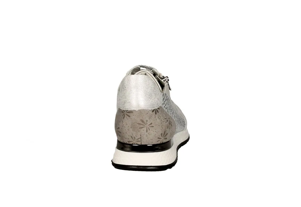 Deportivo Cordon y Cremallera Piel/reptil Plata Talon Gris