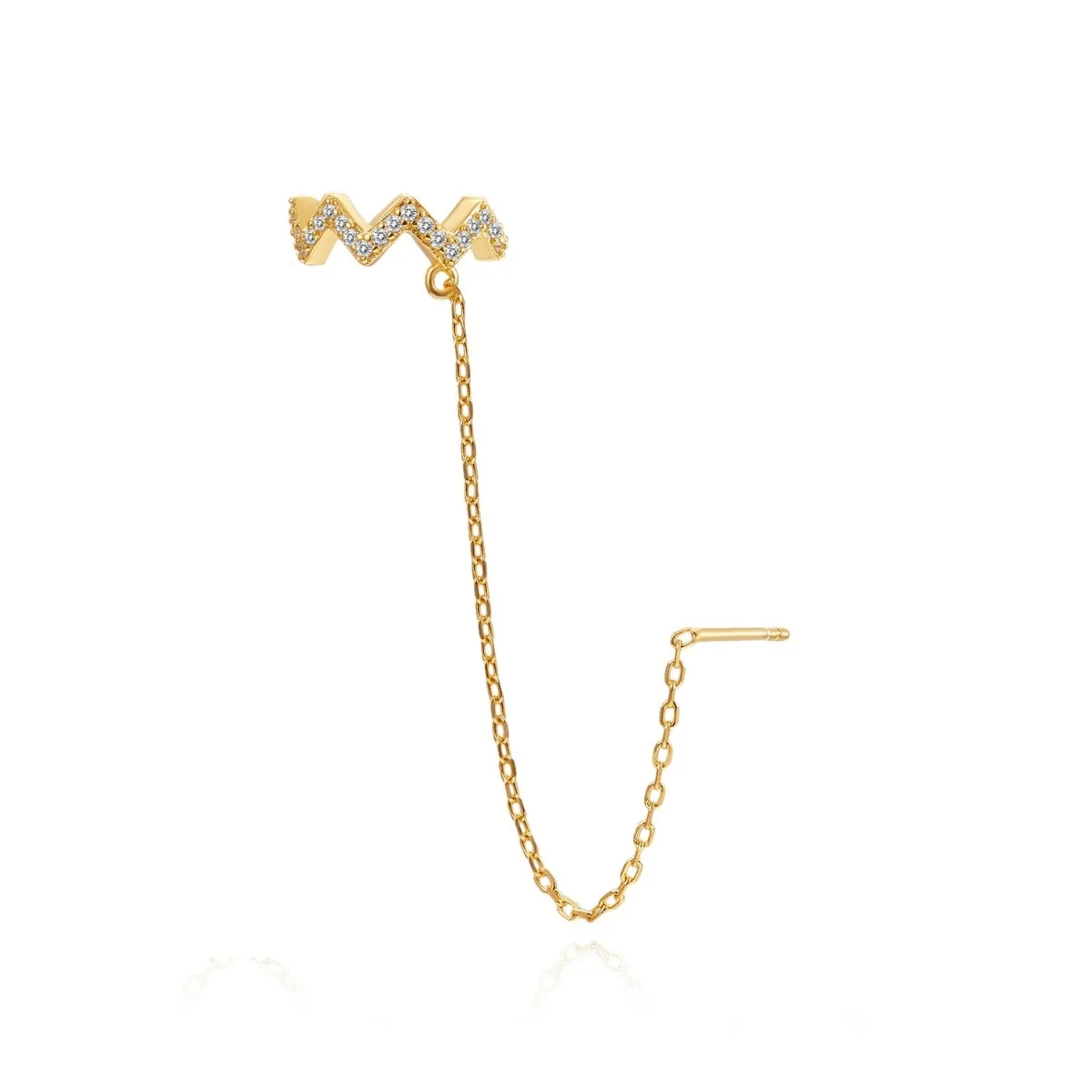 Ear cuff  con Circonitas y Cadena