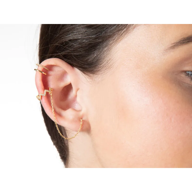 Ear cuff  con Circonitas y Cadena