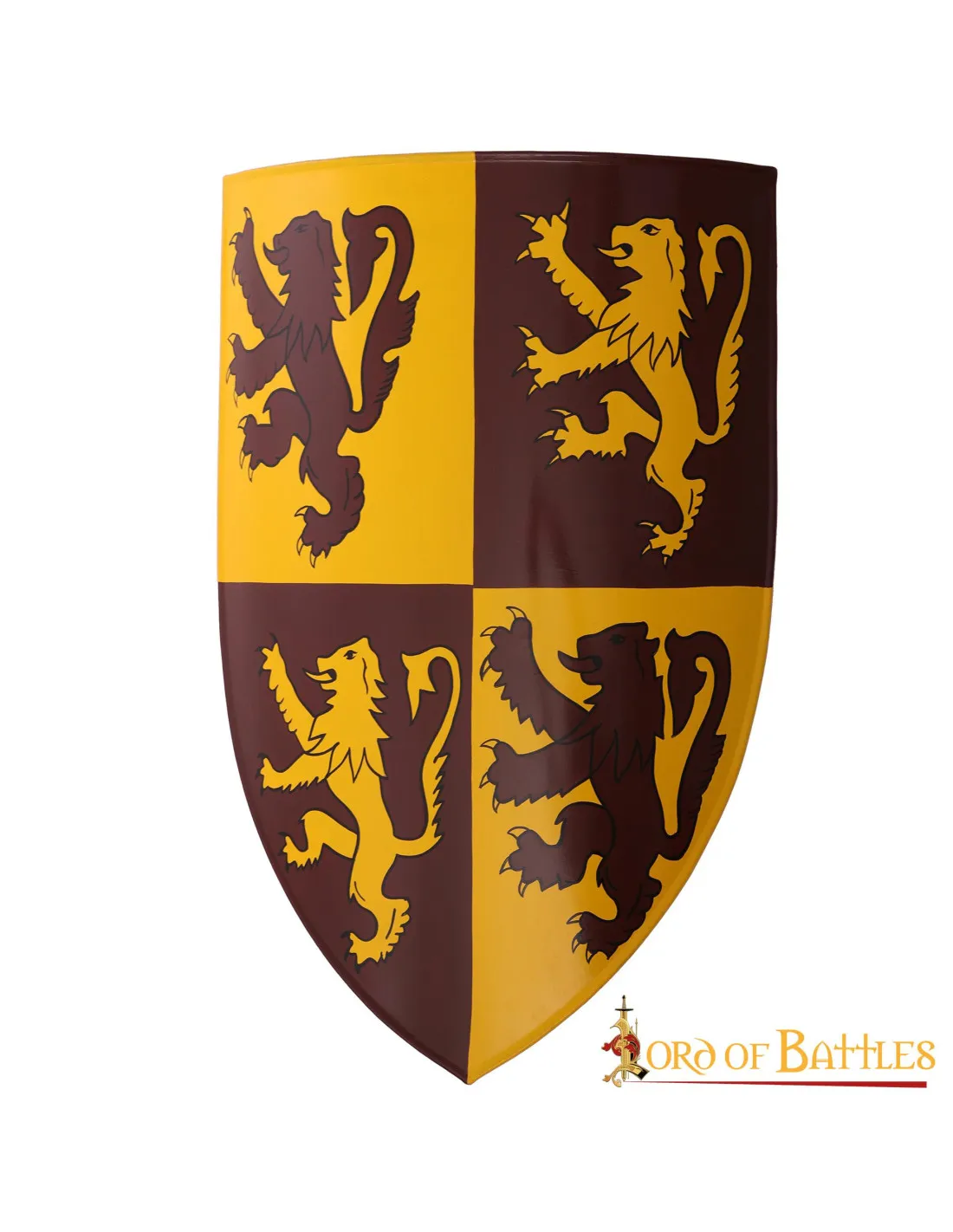 Escudo galés Owain Glyndwr con estampado león rampante