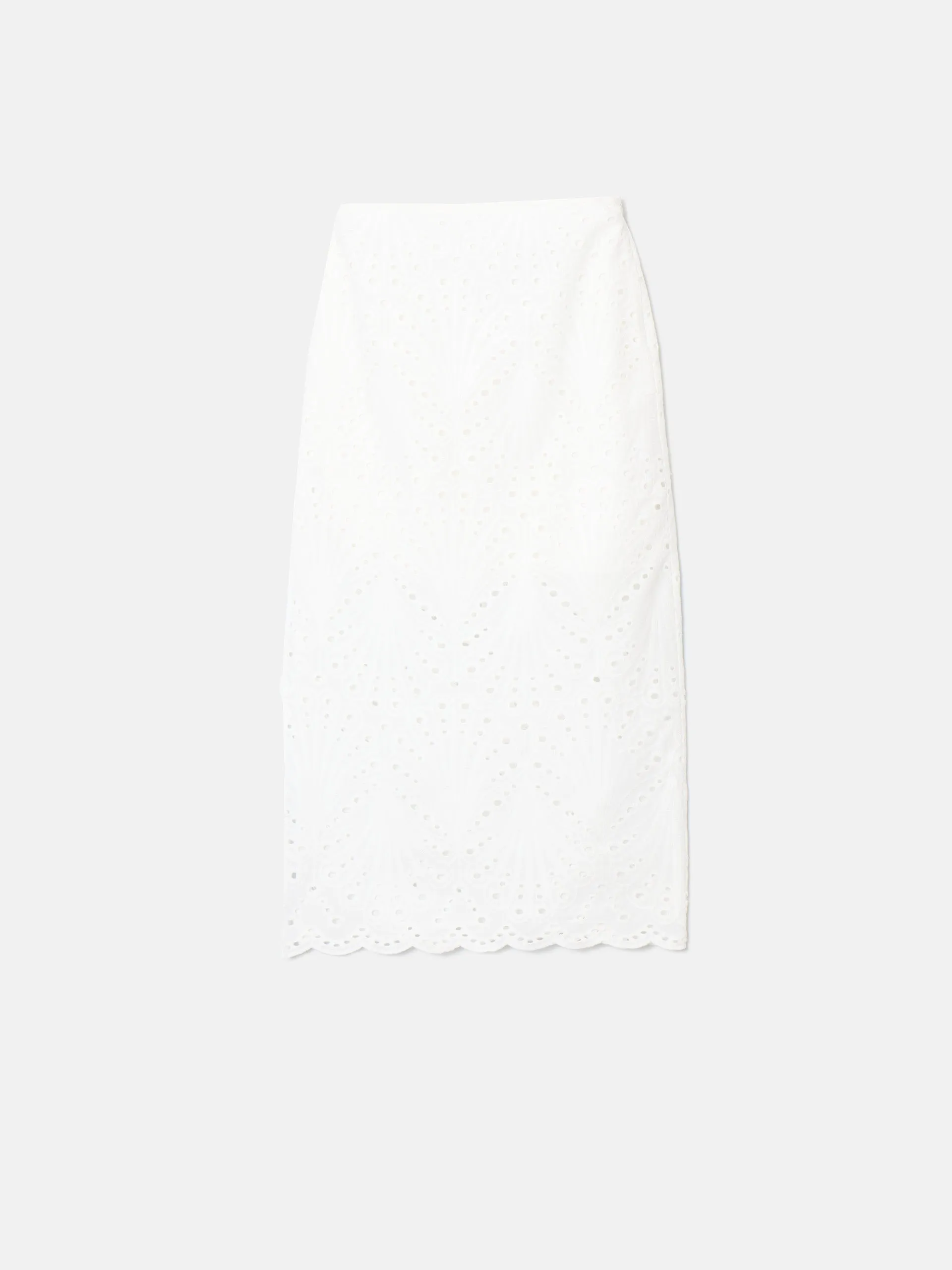 Falda midi bordados blanca