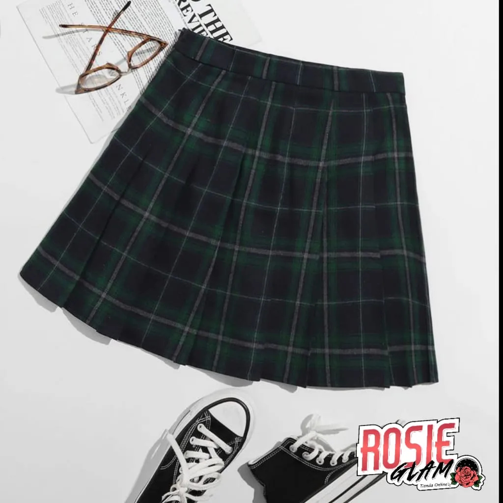 FALDA PLISADA VERDE  ROSIEGLAM
