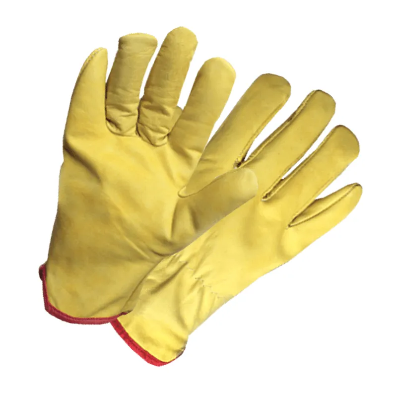 GUANTES DE VAQUETA AMARILLO PUÑO ELÁSTICO TAMAÑO MEDIANO