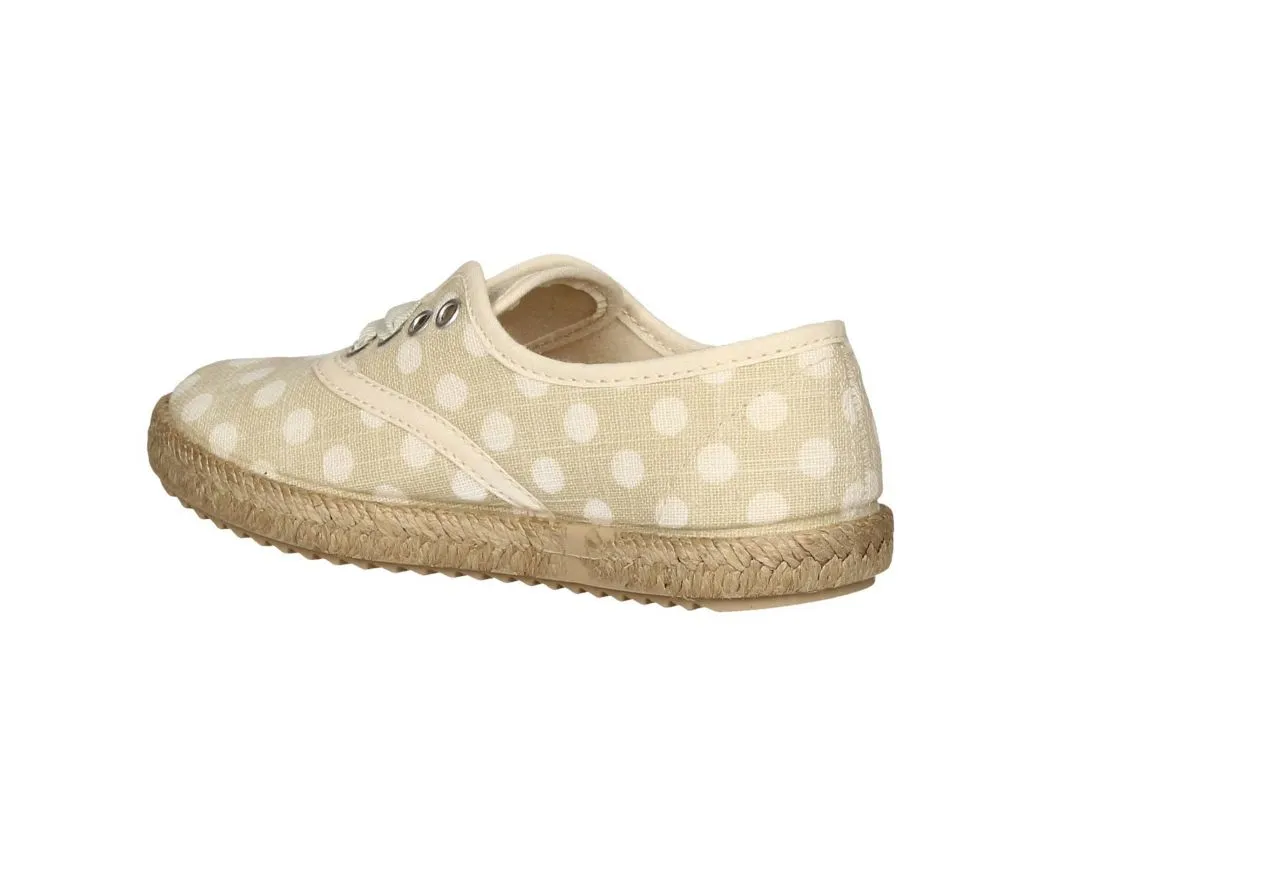 Ingles Camel Con Lunares y Bandaleta Yute