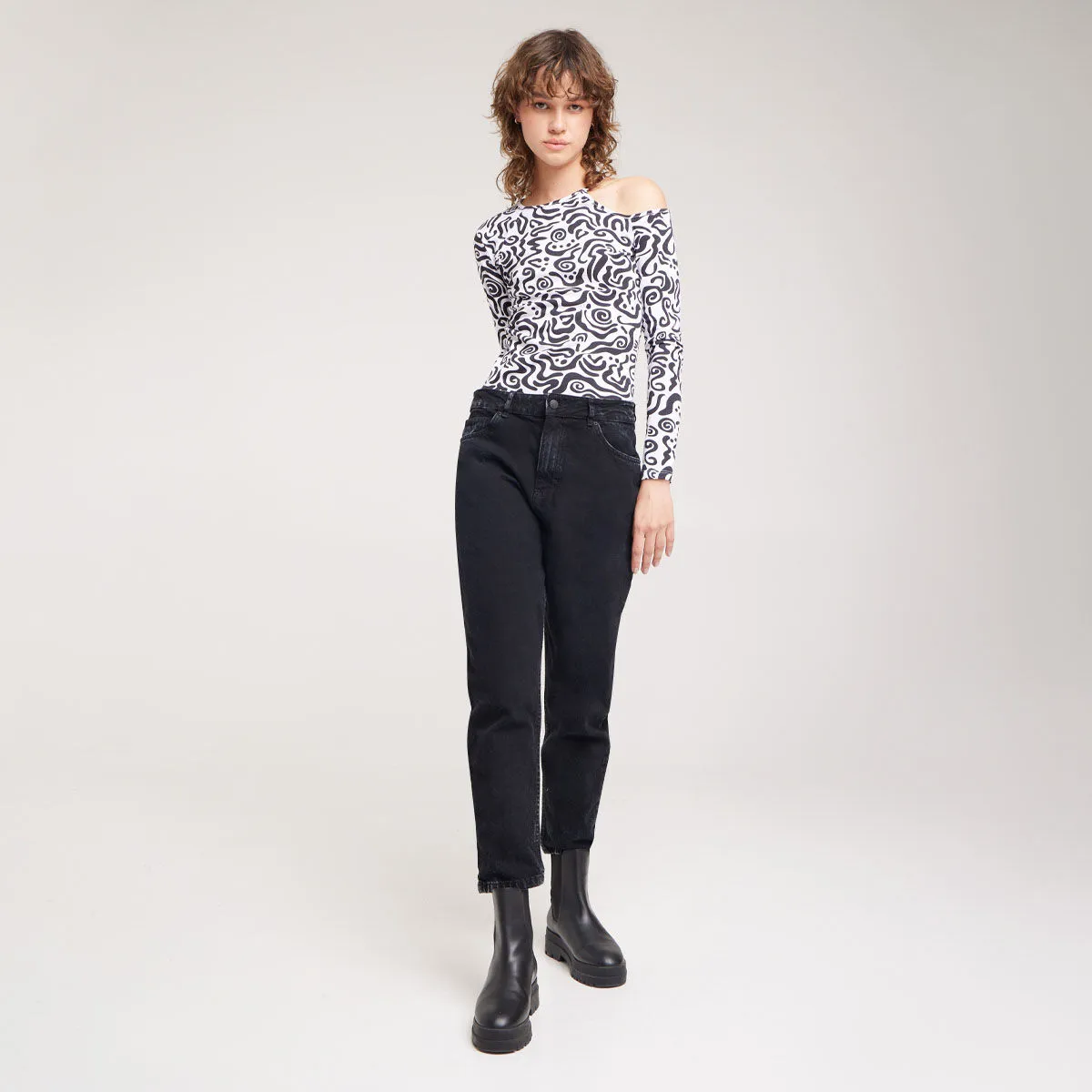 Jean Mom Con Overdyed
