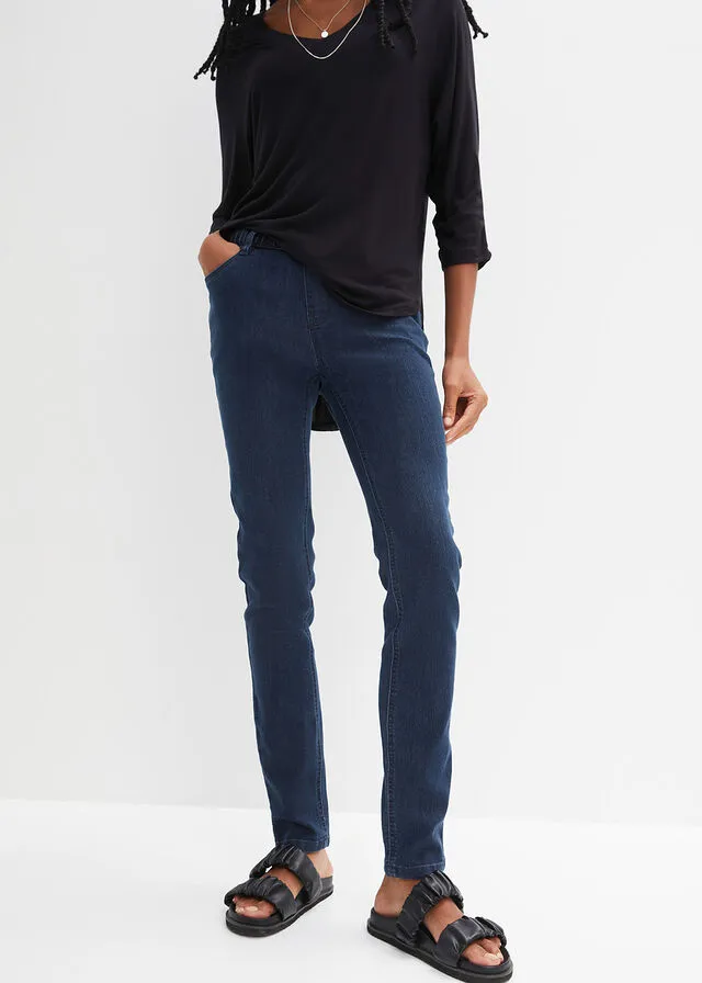 Jeggings efecto lavado denim neutro