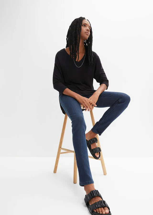 Jeggings efecto lavado denim neutro