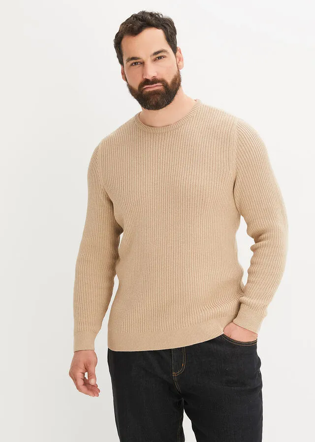 Jersey con algodón reciclado Beige
