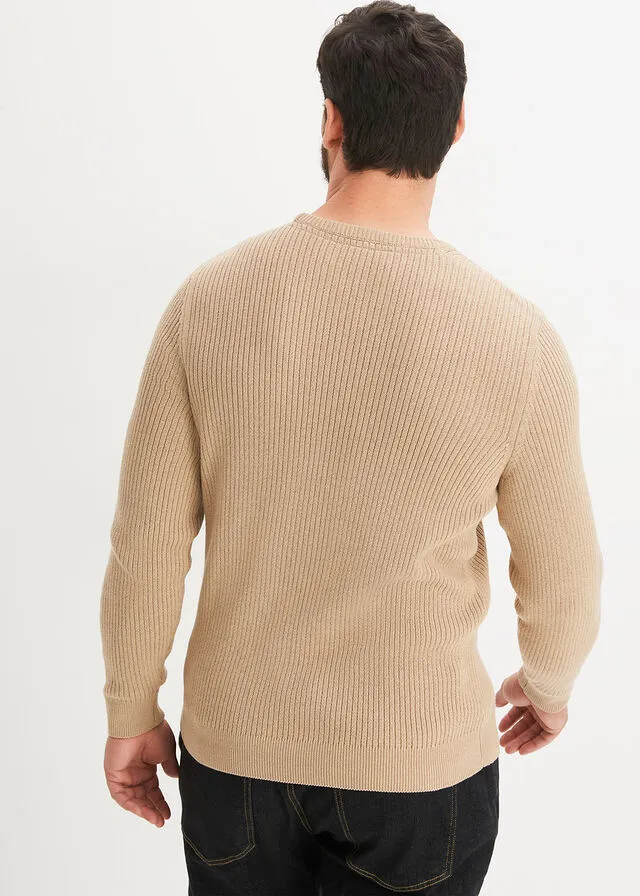 Jersey con algodón reciclado Beige