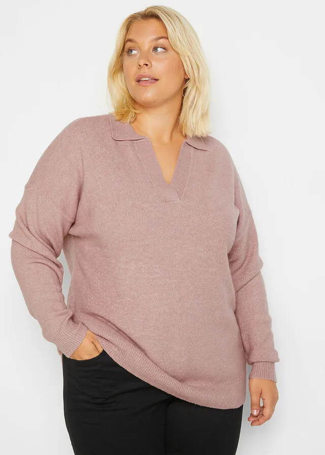 Jersey con cuello Rosa palo