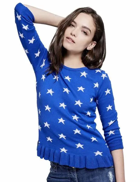 jersey estrellas con volante azulÓn