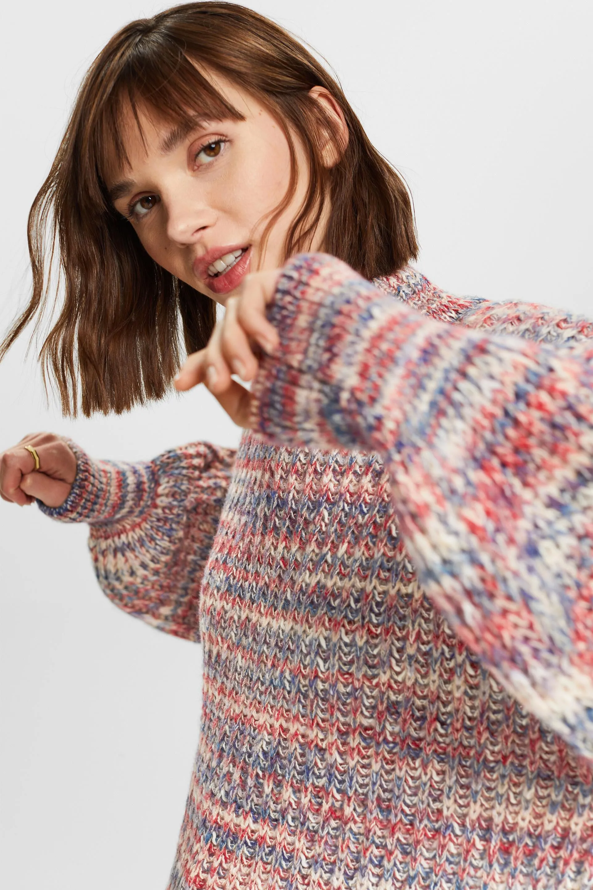 Jersey multicolor con cuello alto