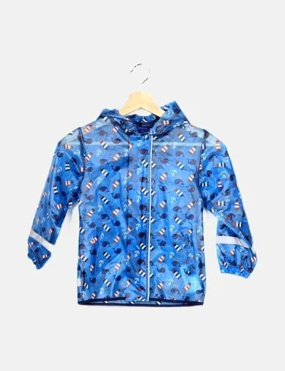 Lupilu Impermeable azul estampada