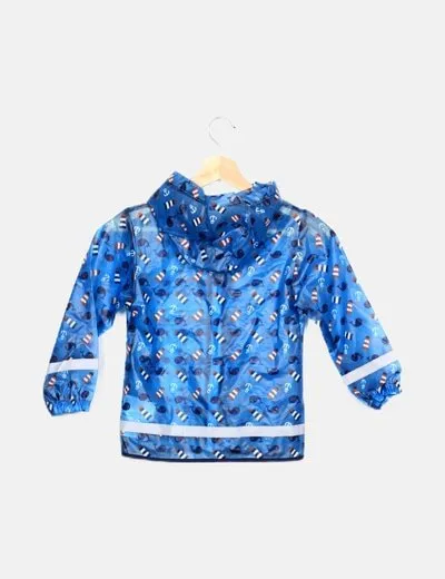 Lupilu Impermeable azul estampada