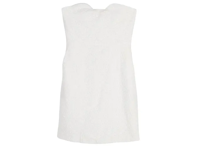 Minivestido sin tirantes Diane Von Furstenberg de algodón blanco 