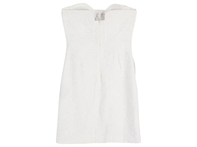 Minivestido sin tirantes Diane Von Furstenberg de algodón blanco 