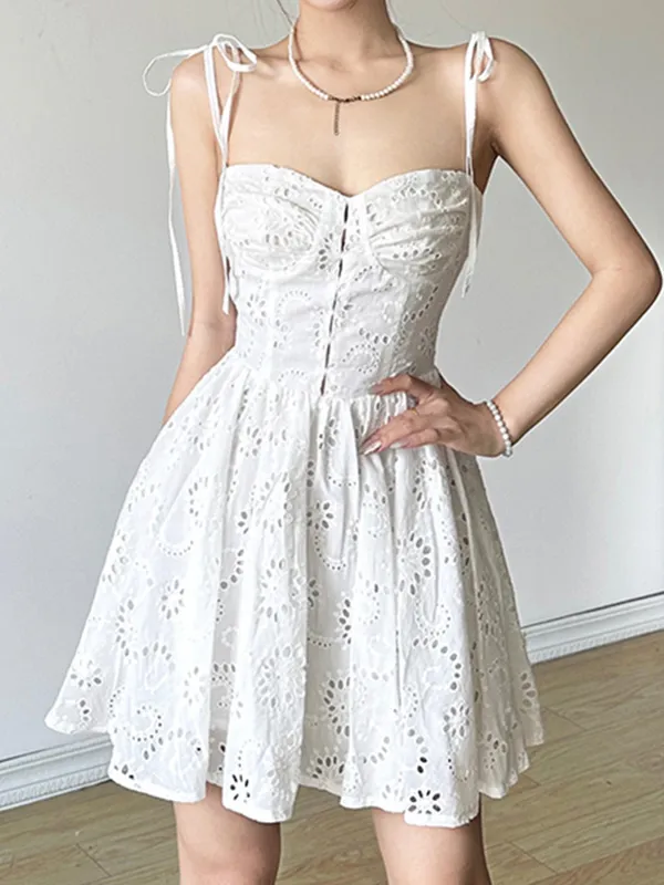 Minivestidos con cintura en forma de busto de material jacquard dulce y picante