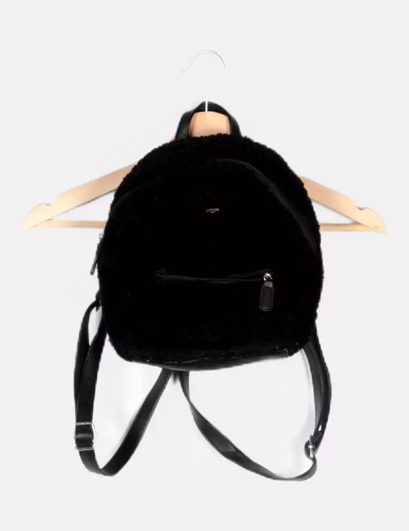 Misako Mochila negra texturizada