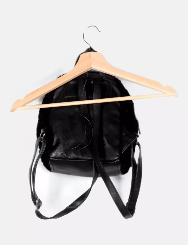 Misako Mochila negra texturizada
