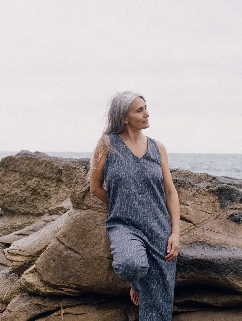 Mono largo para mujer ecológico bruma azul