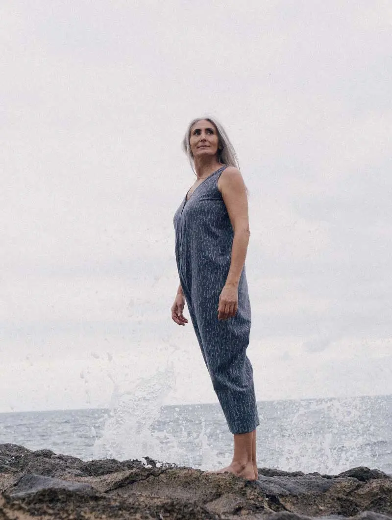 Mono largo para mujer ecológico bruma azul