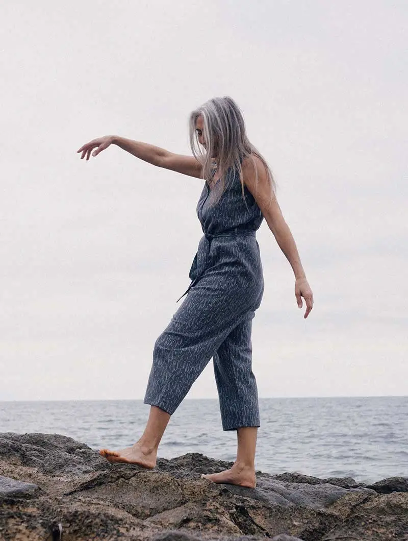 Mono largo para mujer ecológico bruma azul