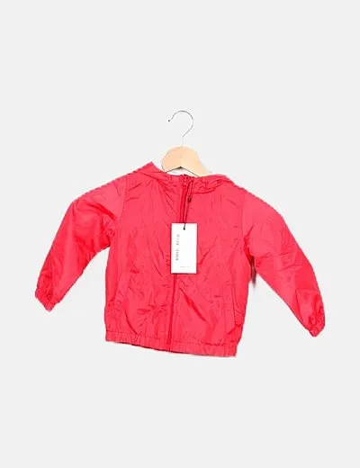 Name it Chaqueta rosa impermeable con capucha