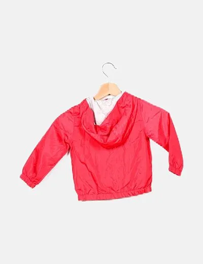 Name it Chaqueta rosa impermeable con capucha
