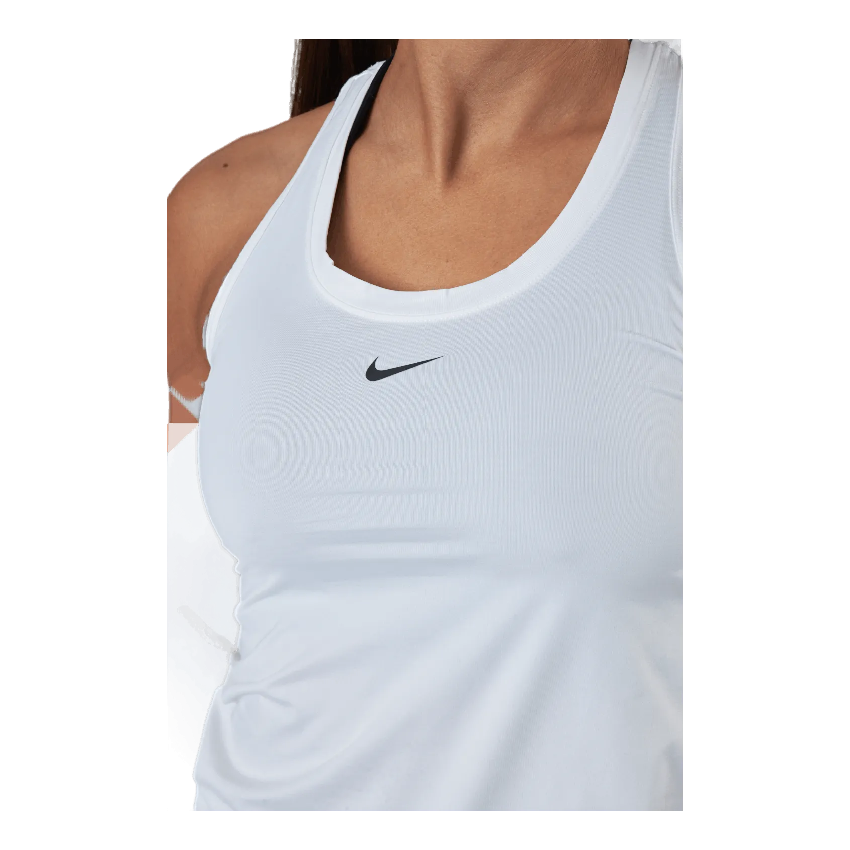 NIKE DRIFIT ONE WOMEN'S SLIM FIT TANK WHITE/BLACK