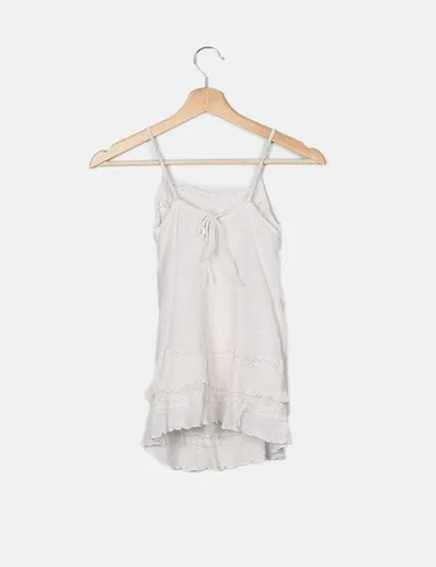 NoName Blusa rosa con bordados